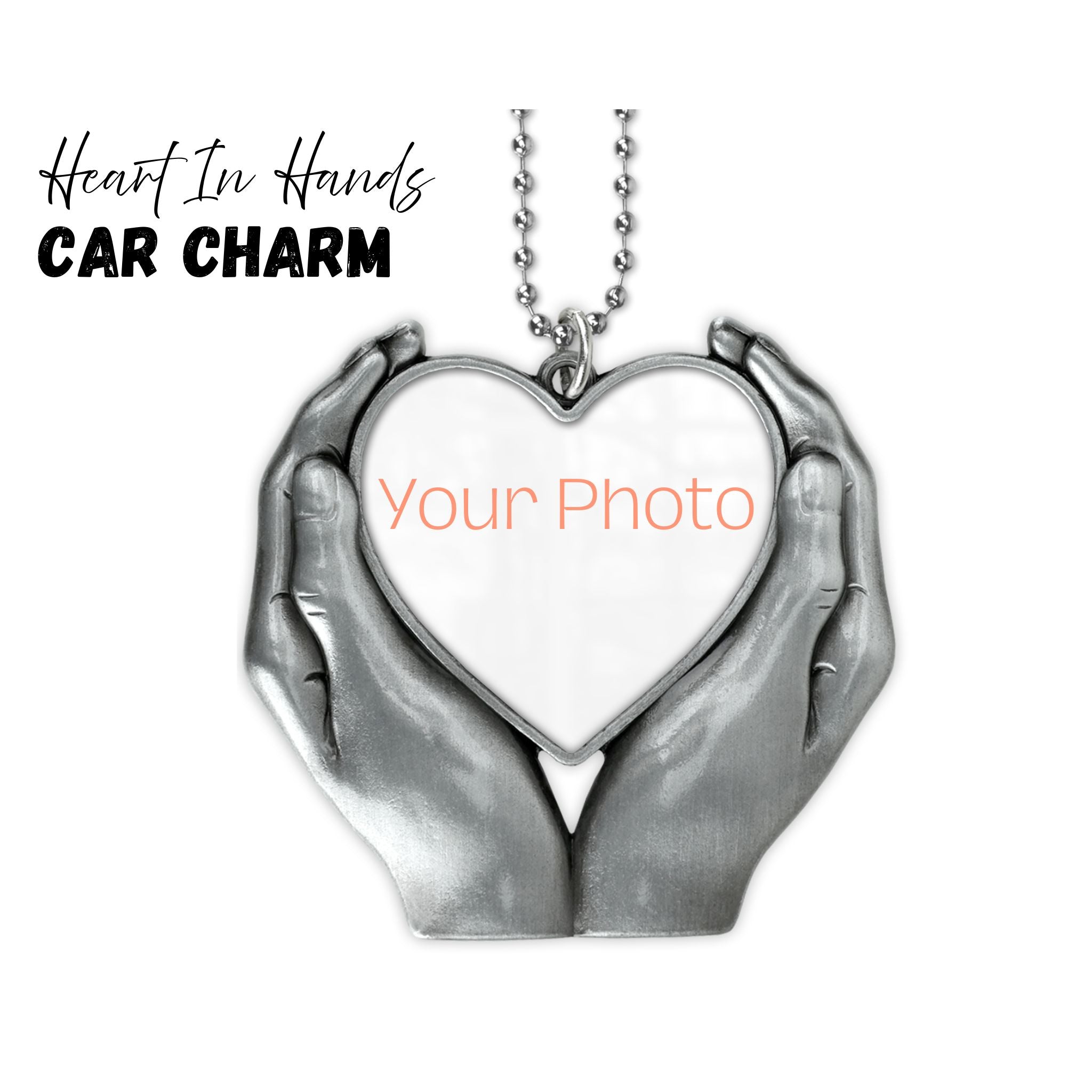 Heart In Hands Memorial Car Charm