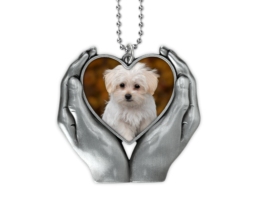 Heart In Hands Memorial Car Charm
