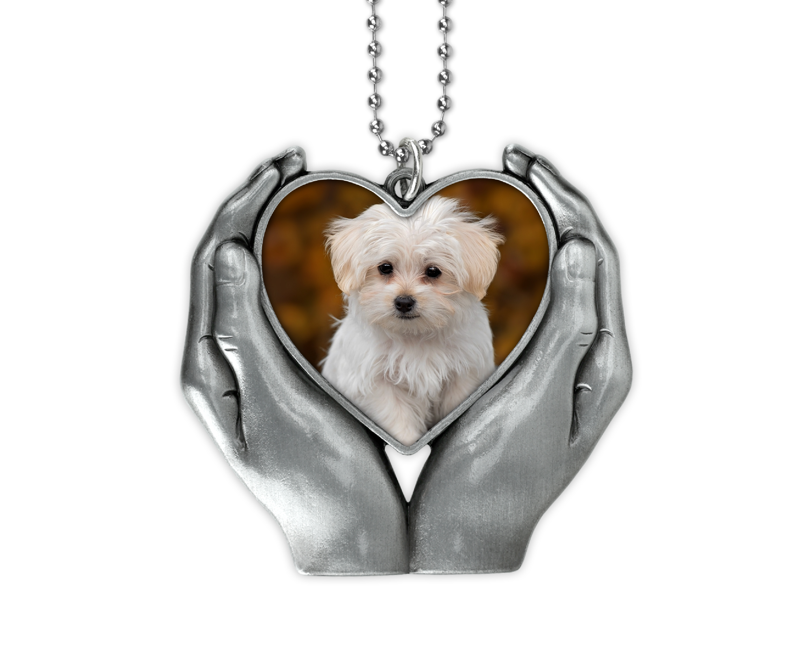 Heart In Hands Memorial Car Charm