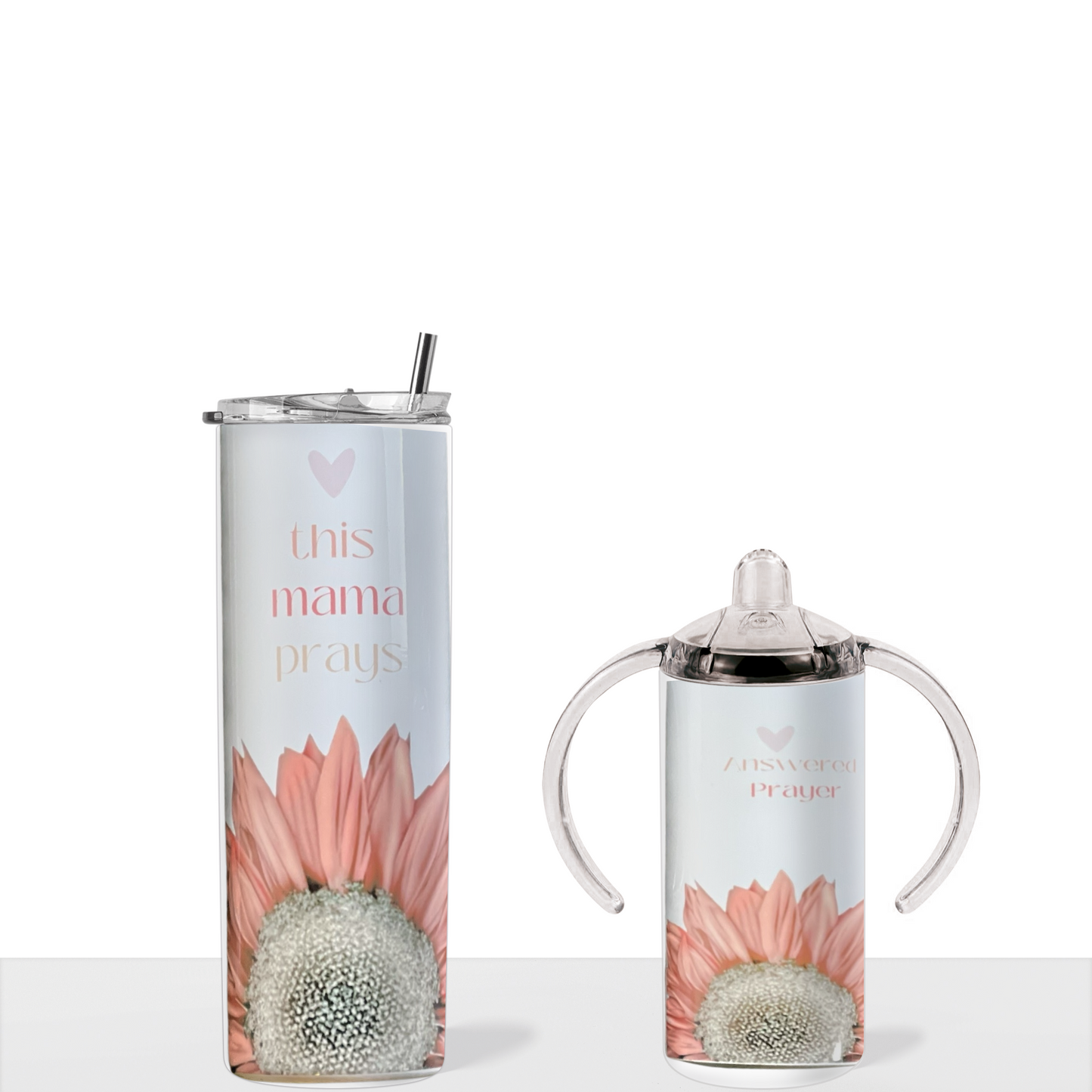 Pink Sunflower - Mama & Mini Tumbler Set