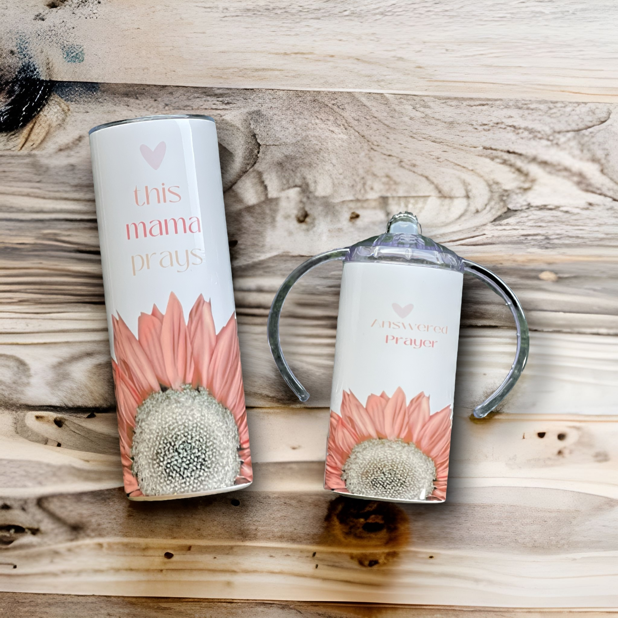 Pink Sunflower - Mama & Mini Tumbler Set