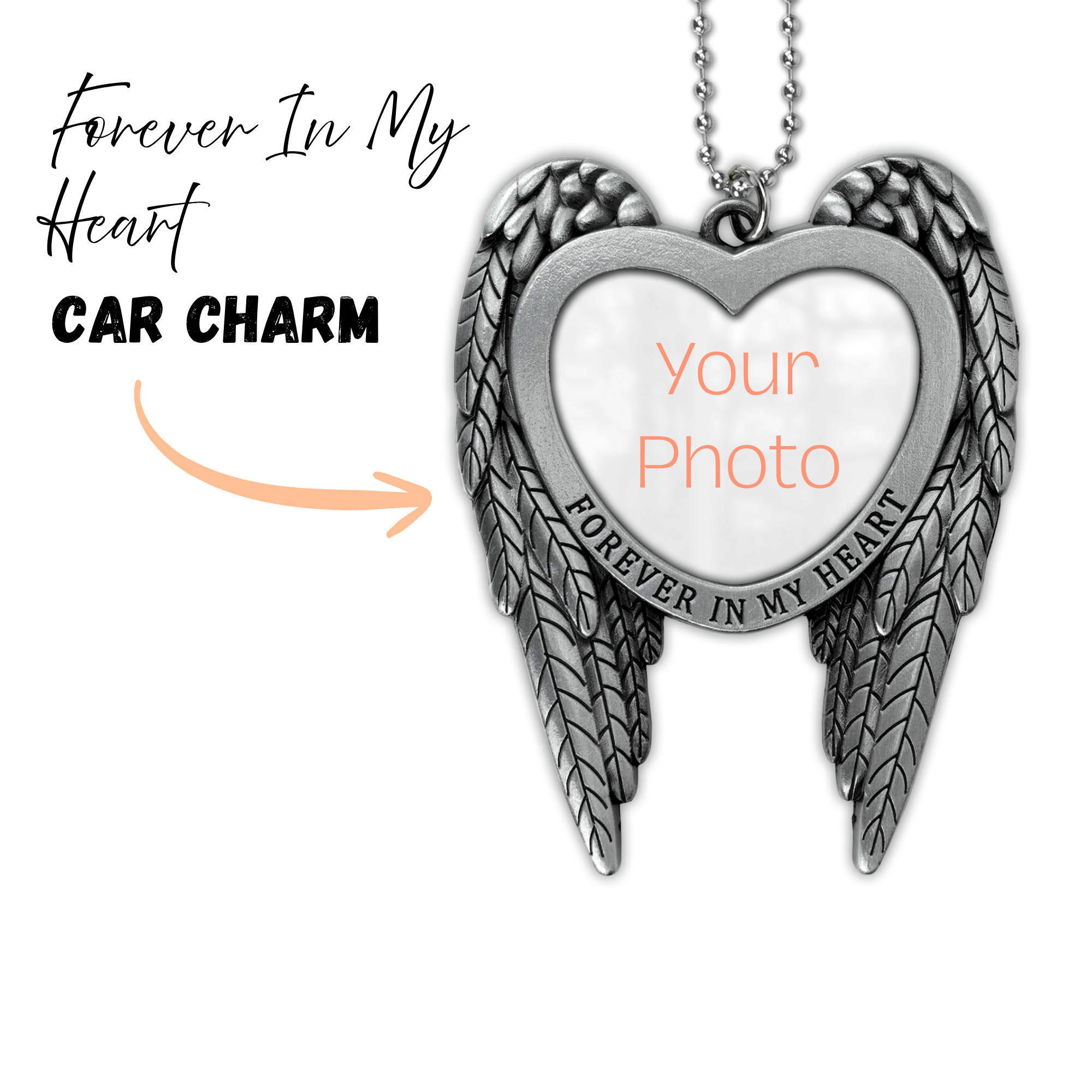 Forever In My Heart Memorial Car Charm