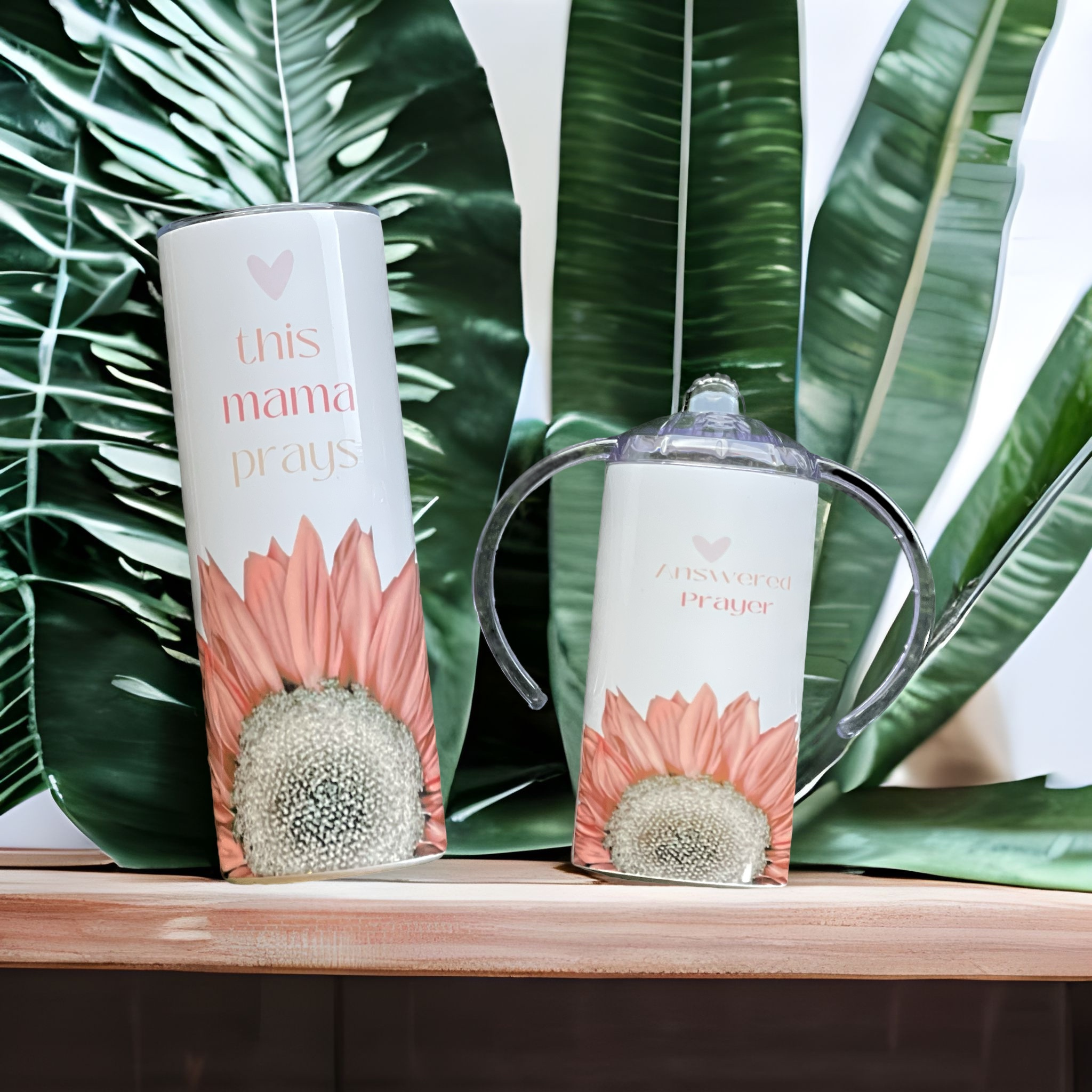 Pink Sunflower - Mama & Mini Tumbler Set