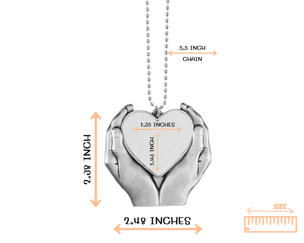 Heart In Hands Memorial Car Charm