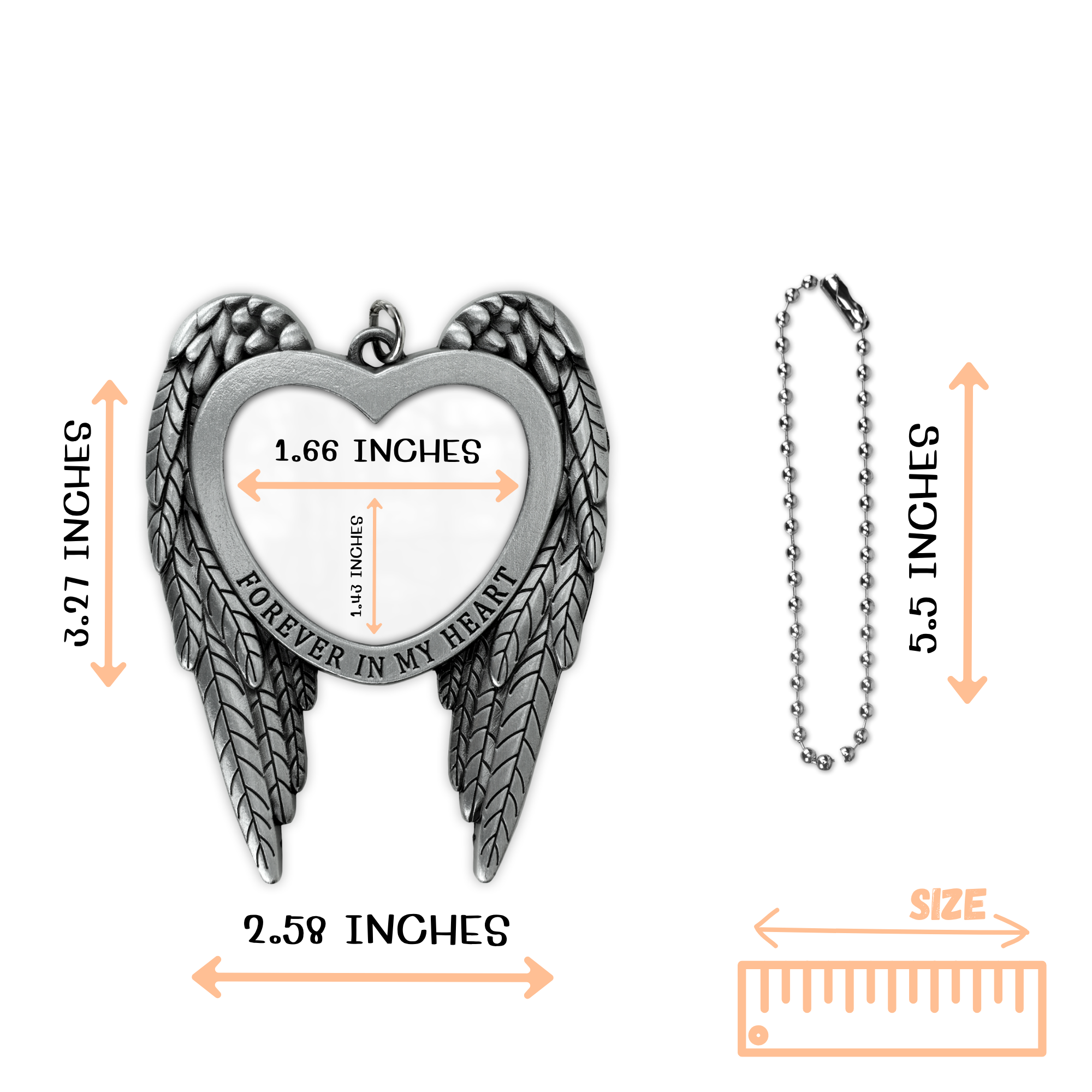 Forever In My Heart Memorial Car Charm