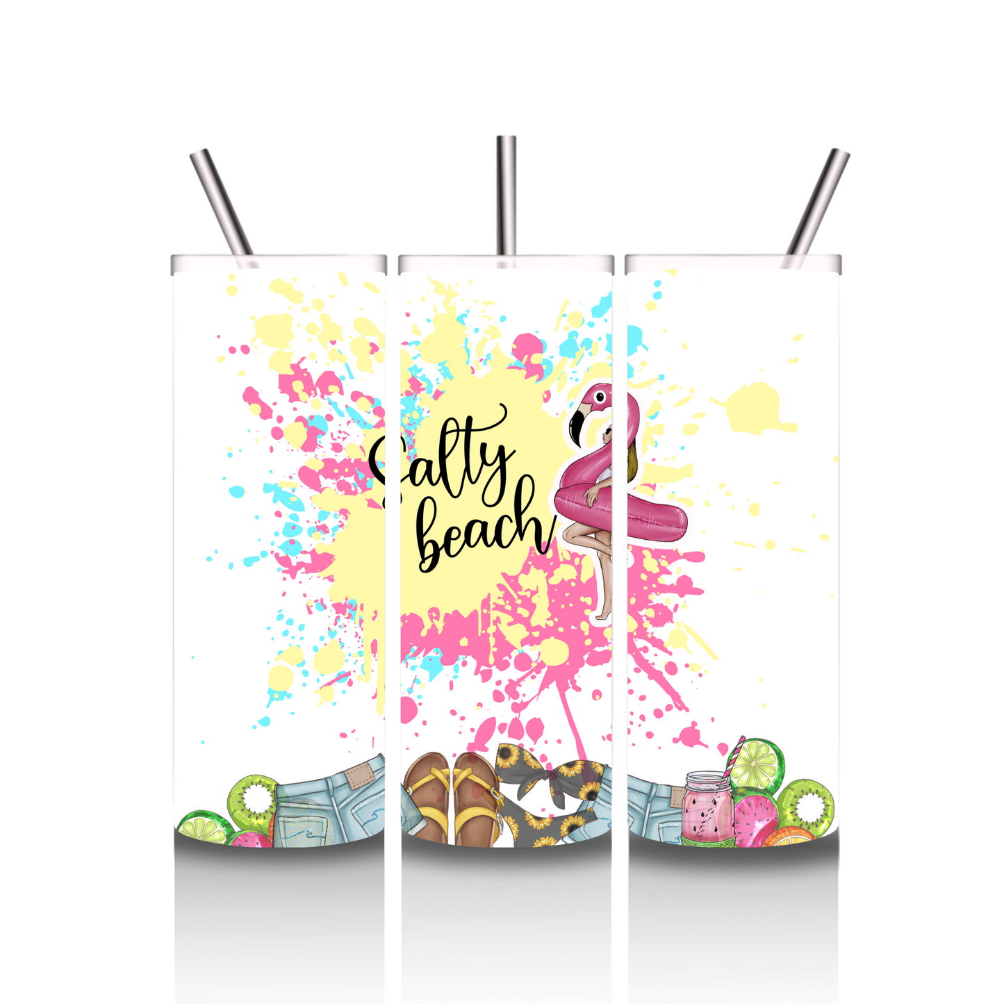 Salty Beach-20 oz. Skinny Straight Tumbler