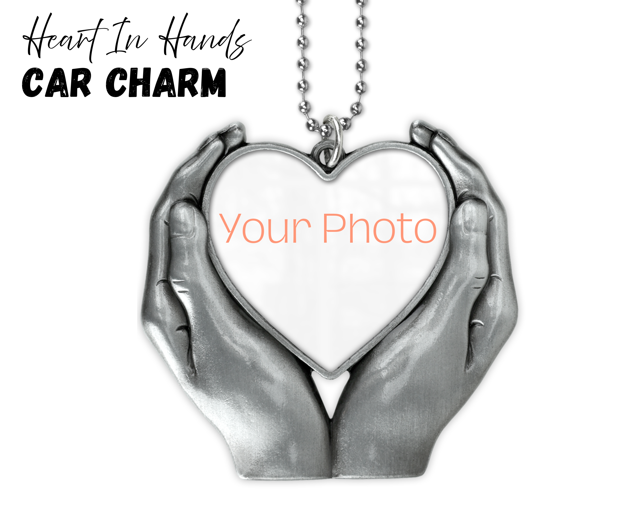Heart In Hands Memorial Car Charm