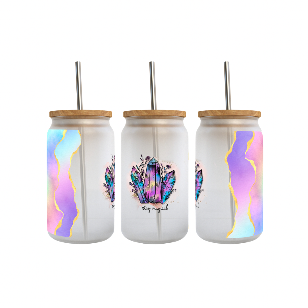 Stay Magical 16 oz. Frosted Glass Can Tumbler