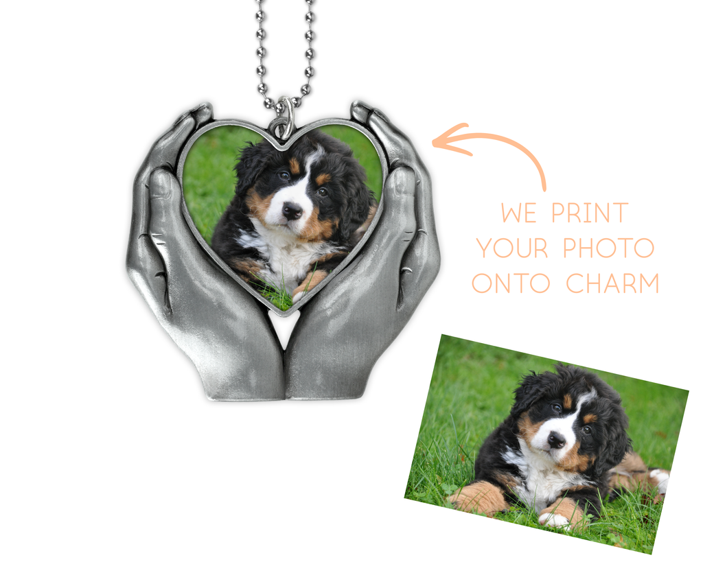 Heart In Hands Memorial Car Charm