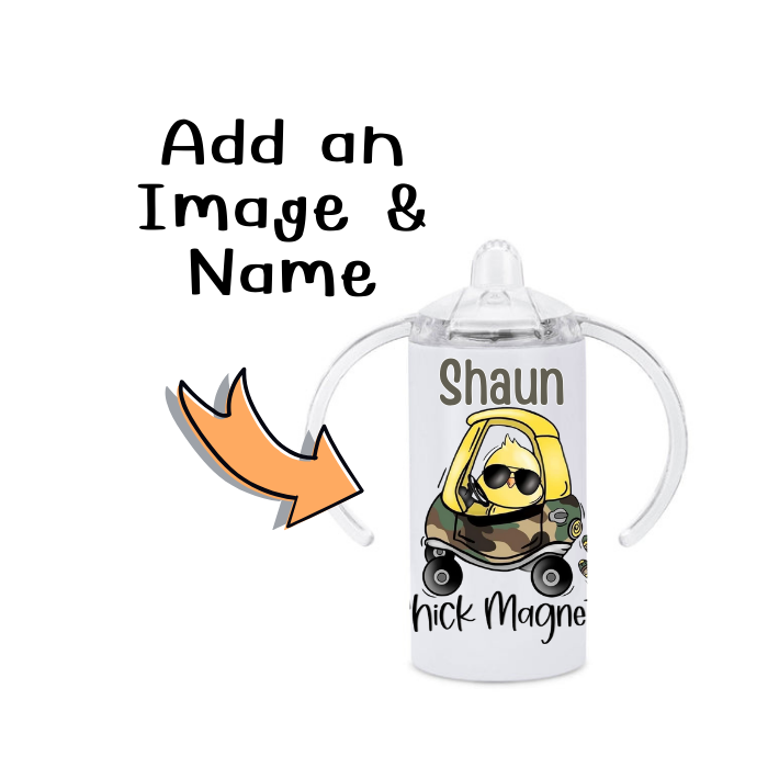 Custom 12oz. Sippy Cup - Add Photo/Image With Name