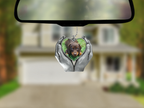 Heart In Hands Memorial Car Charm