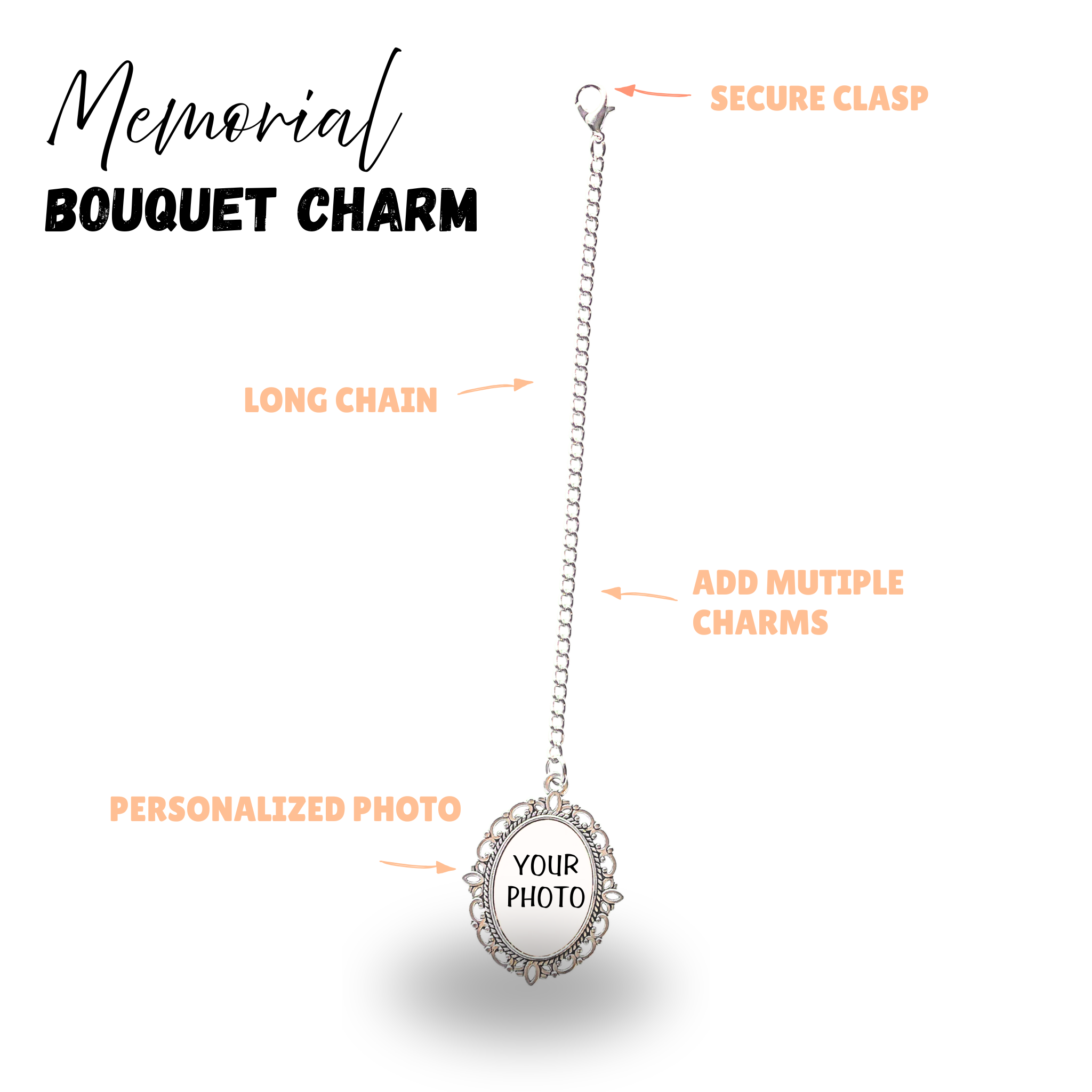 Memorial Photo Bouquet Charm