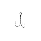 Single treble fishing hook on a white background