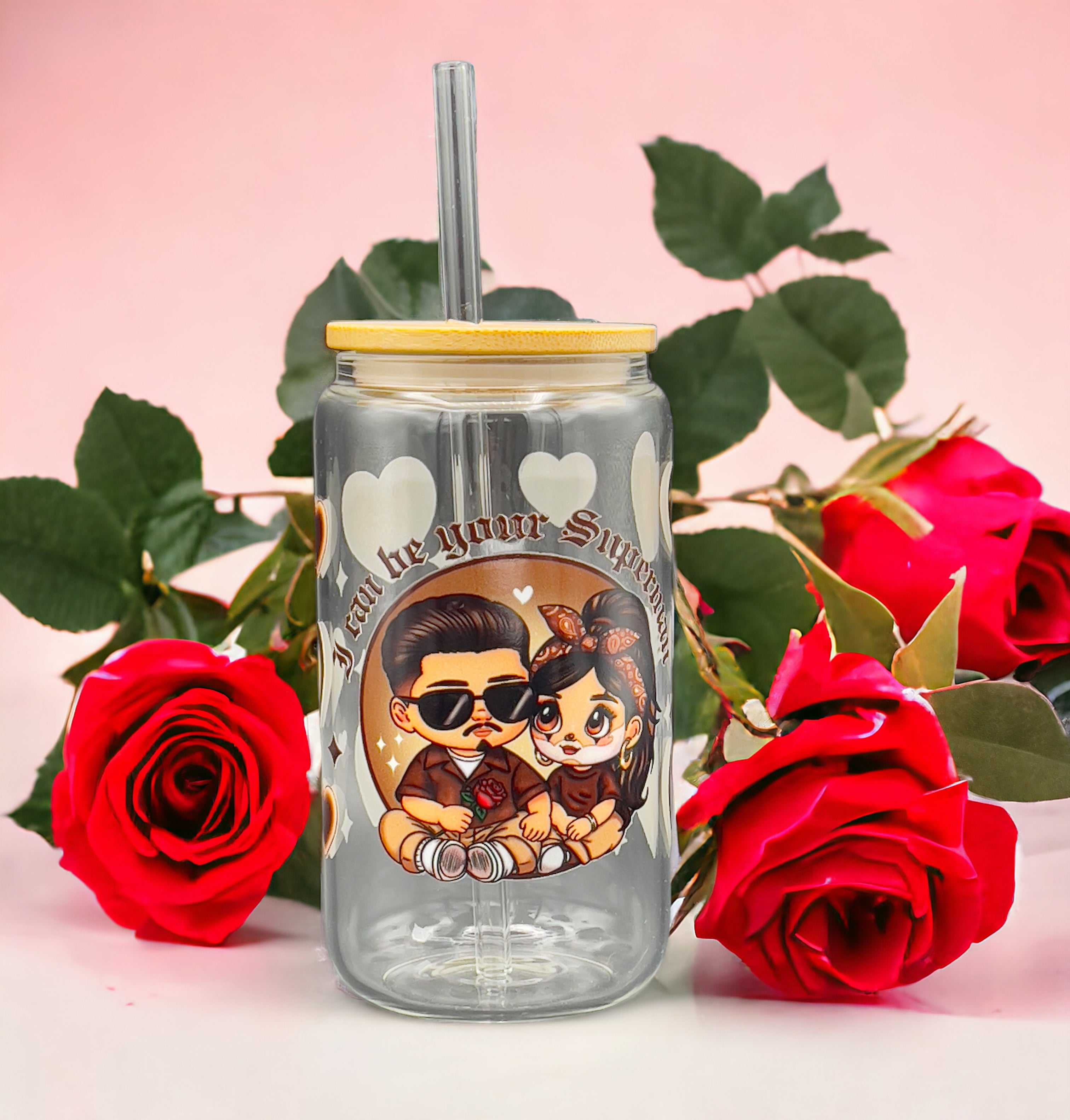 Superman 16 oz. Clear Glass Can, Tumbler