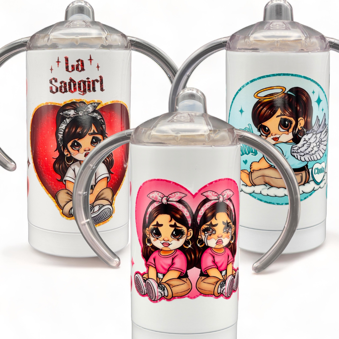 Sippy Tumbler,Baby Sad girls, Personalized Sippy cup
