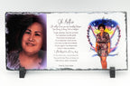 Memorial plaque with a photo of a woman and a poem on a white background, Gift for loss of loved ones, Grief gift.