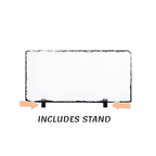 Rectangular Slate with stand feature indicated on a white background