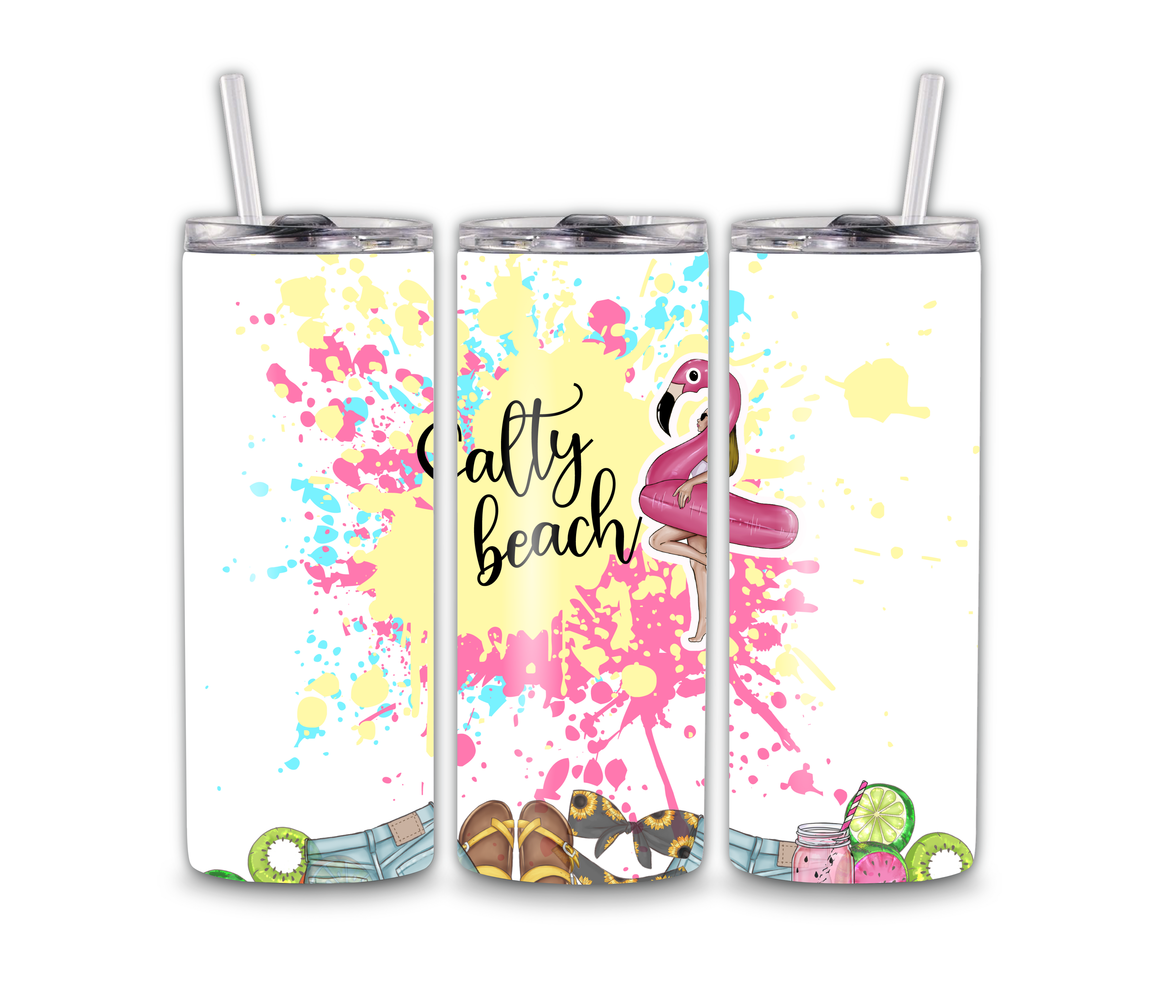 Salty Beach-20 oz. Skinny Straight Tumbler