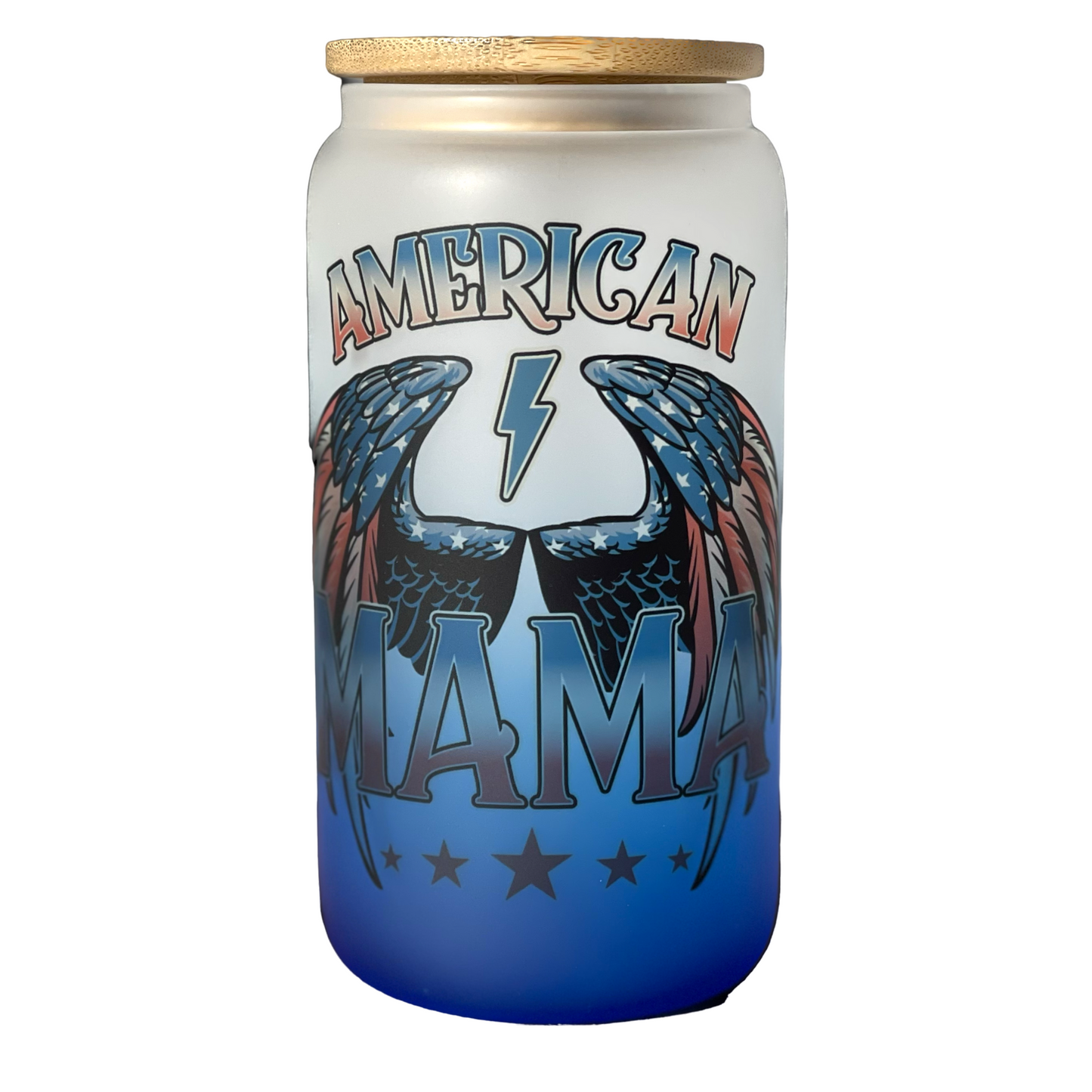 American Mama-16 oz. Glass Can, Tumbler