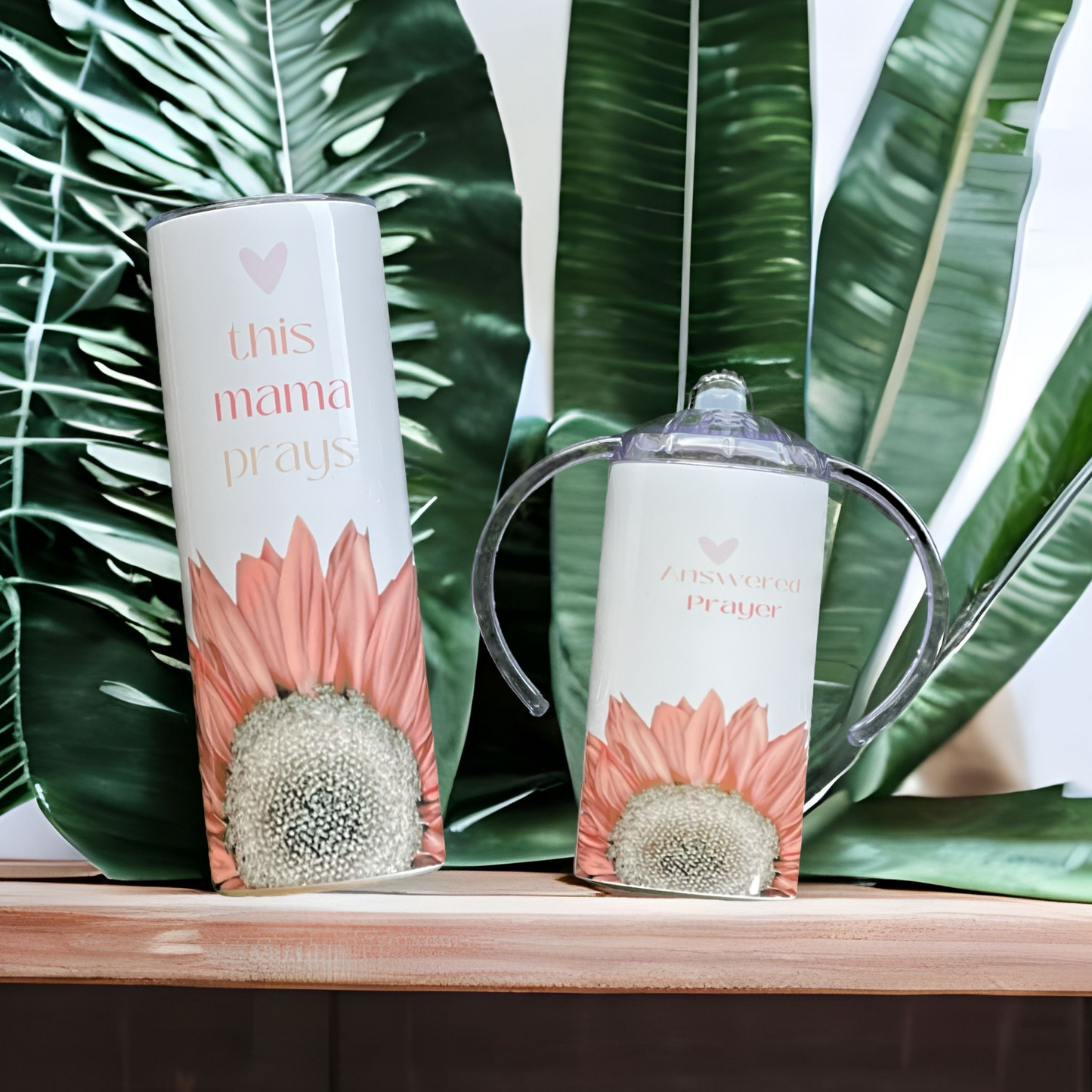 Pink Sunflower - Mama & Mini Tumbler Set